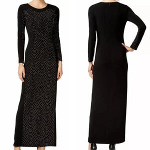 Calvin Klein Rhinestone Embellished Evening Gown/Black - 29703